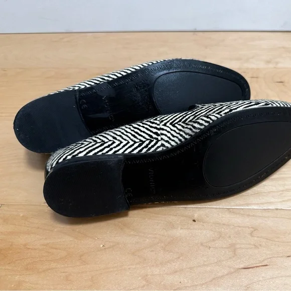Vionic herringbone faux calf fur black & cream loafer, shoe size 9 - Picture 5 of 10